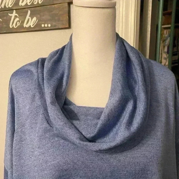 Jones New York cowl neck in slate blue long sleeve top women’s size large - Picture 3 of 8
